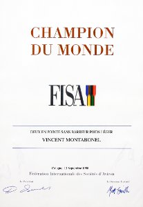 Vincent Montabonel - Champion du monde 1998 à Cologne